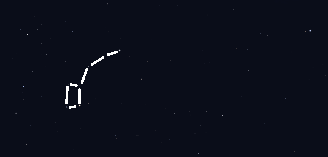 Polarstern, großer und kleiner Wagen und Kassiopeia am Nordhimmelgültig am 1. um 20 Uhr, am 15. um 19 Uhr und am 30. um 18 Uhr