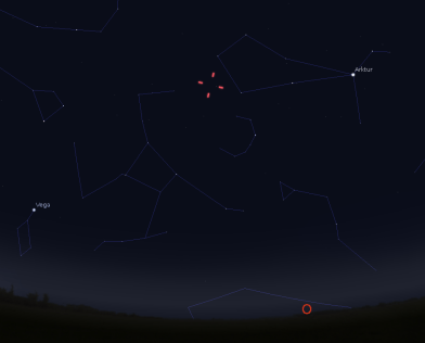 Position des Kometen Lovejoy am 4.12. gegen 5 Uhr