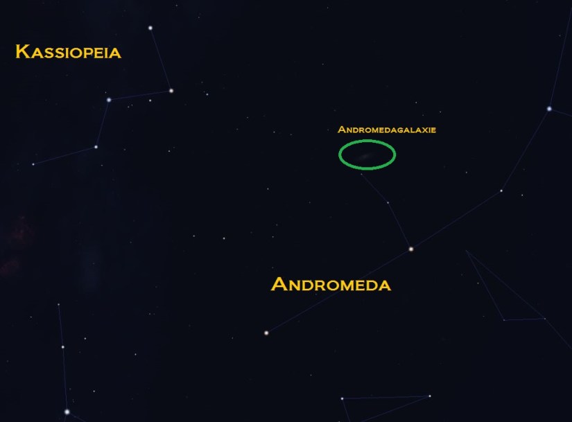 Andromedagalaxie zwischen Kassiopeia und Andromeda