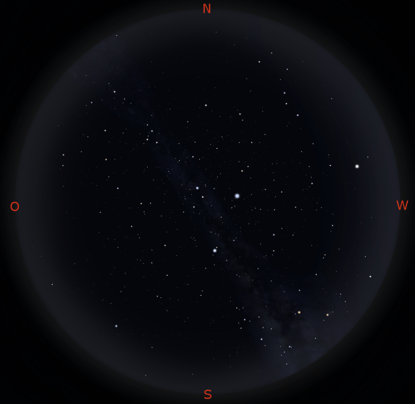 Sternenhimmel in Kapstadt am 5.11. gegen 20 Uhr
