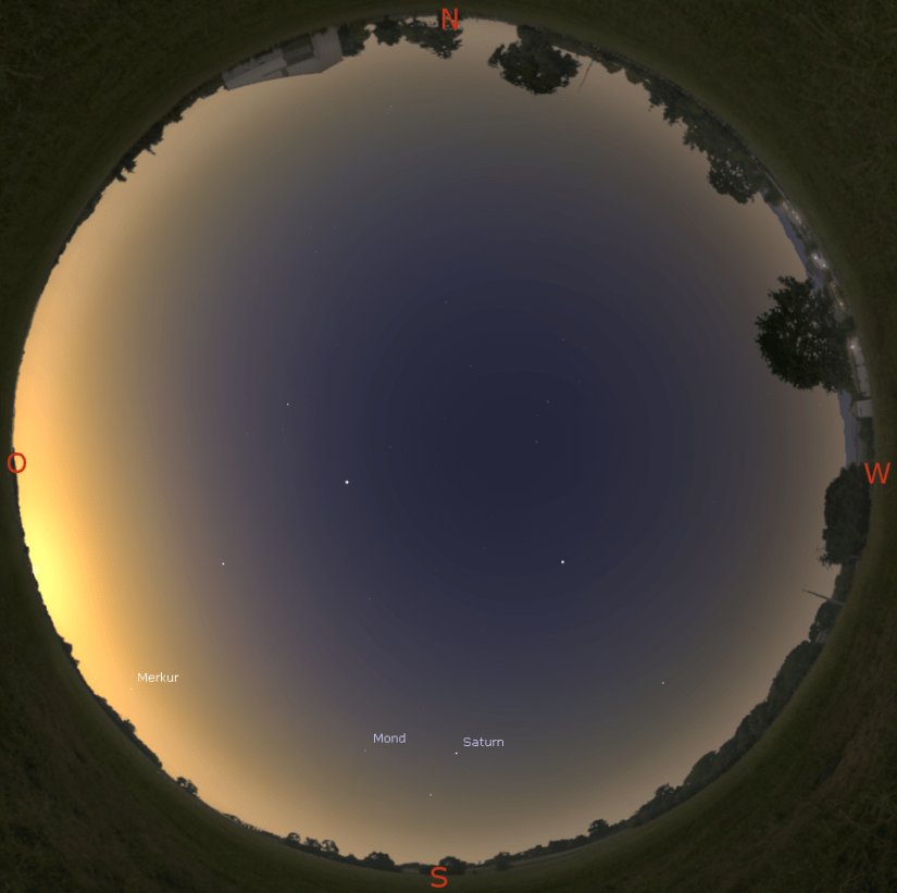 Morgenhimmel am 14.2. gegen 6 Uhr