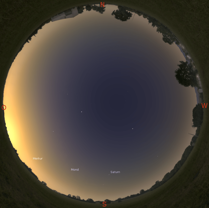 Morgenhimmel am 15.2. gegen 6 Uhr