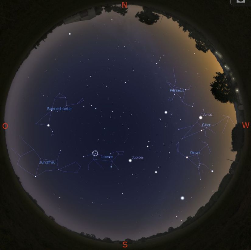 Abendhimmel am 15.4. gegen 21 Uhr