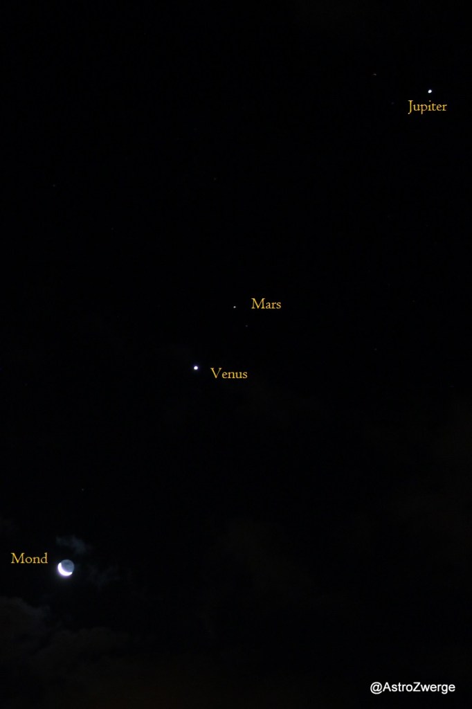 Jupiter-Mars-Venus-Mond am 8.11.2015