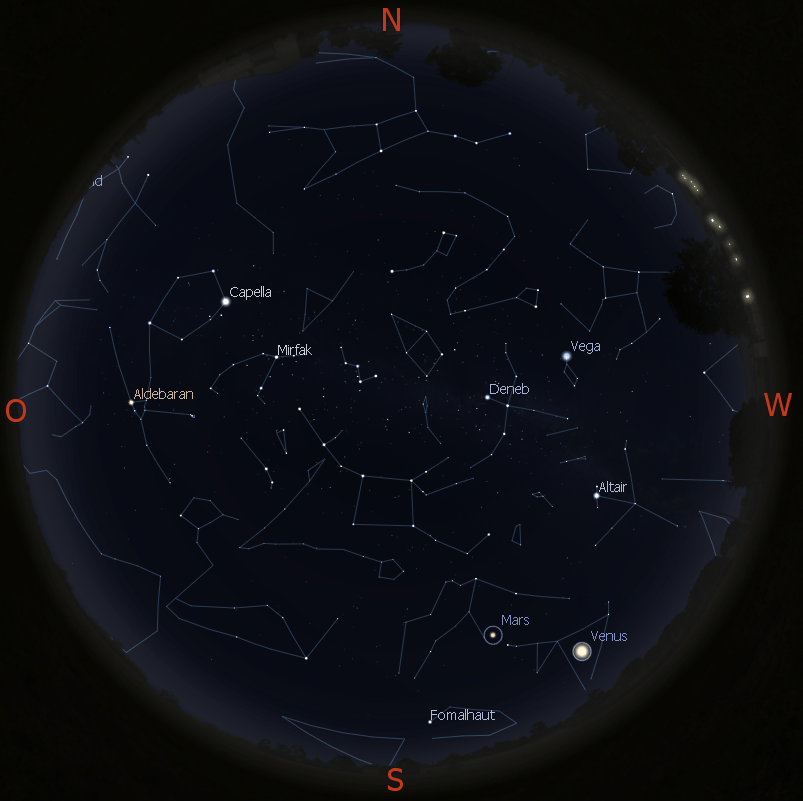 Sternbilder am 15.12. gegen 18:00 Uhr