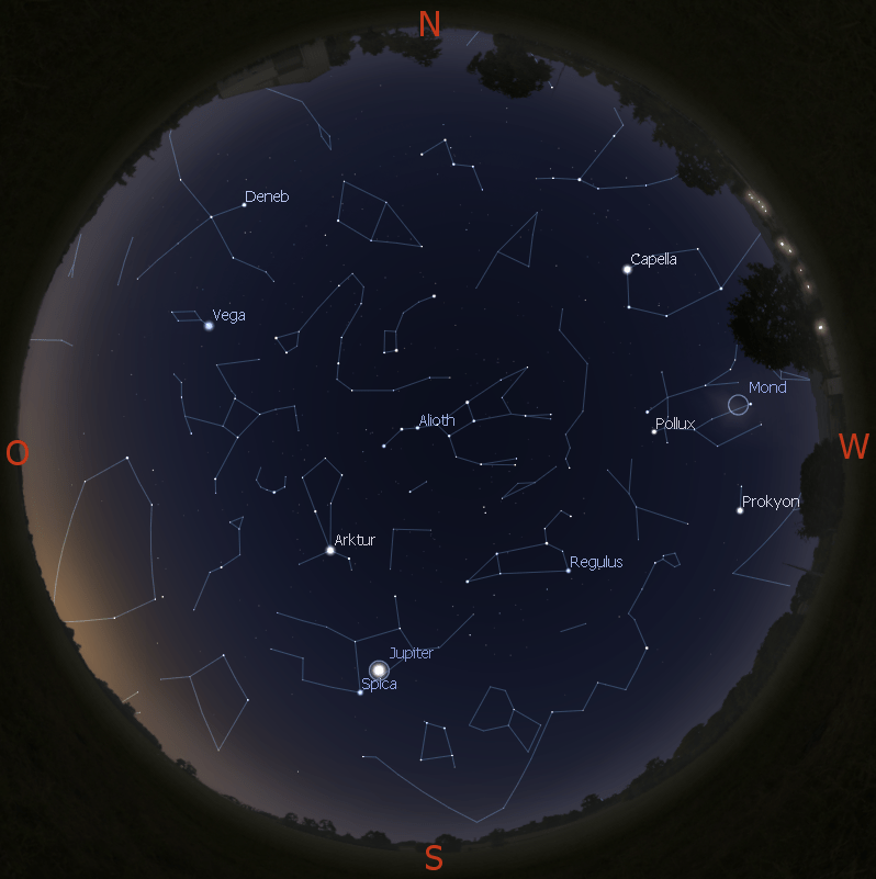 Sternbilder am 15.12. gegen 7:00 Uhr