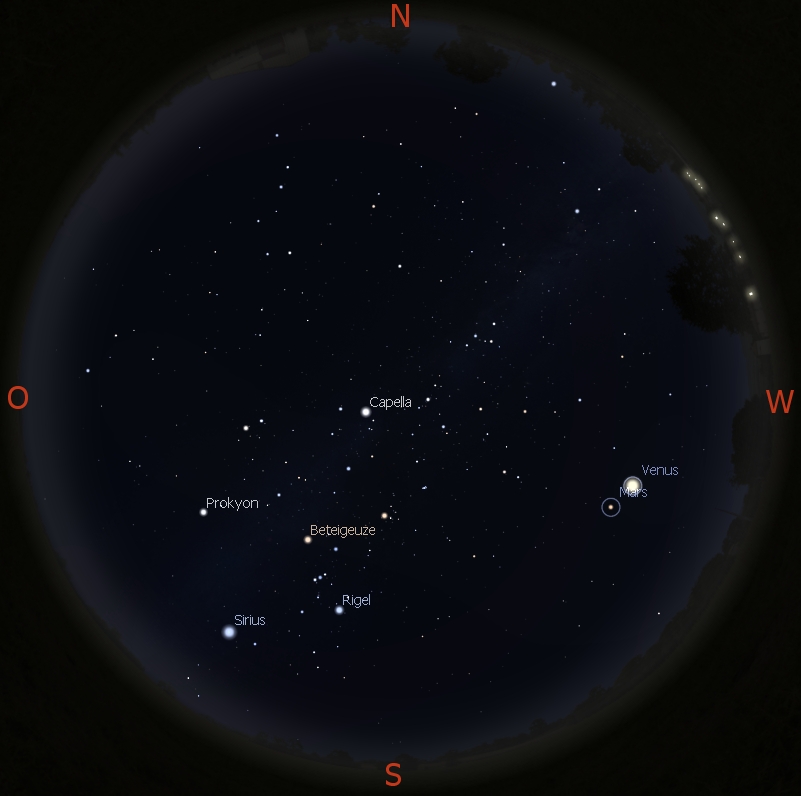 Milchstrasse am 13.2. gegen 19:00 Uhr