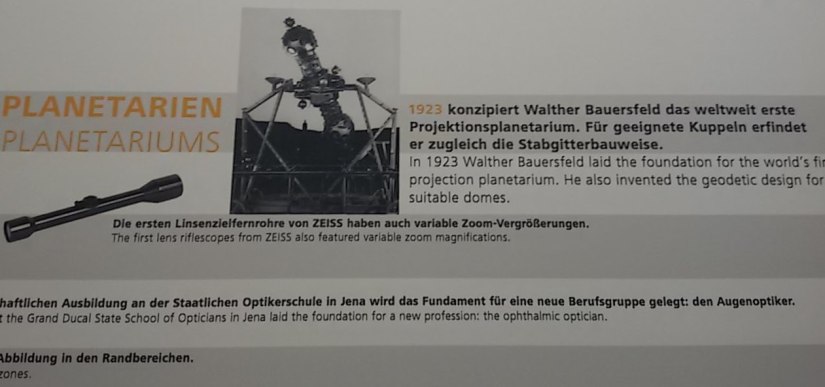 Abschnitt Planetarium im Zeitstrahl der ZEISS Entwicklung 