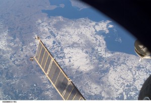 Aufnahme der ISS über Deutschland