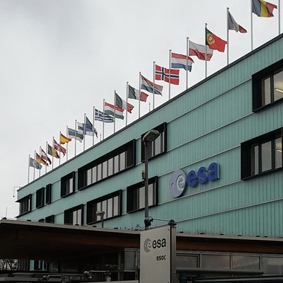 Haupteingang des esoc in Darmstadt